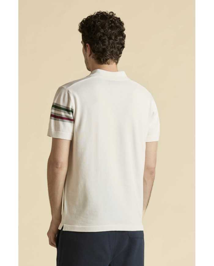 Polo en maille jacquard tricolore