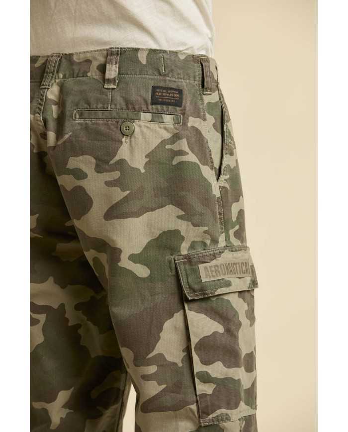 Pantalon cargo en coton camouflage