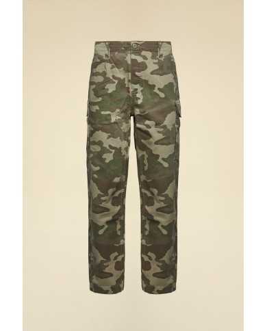 Pantalon cargo en coton camouflage