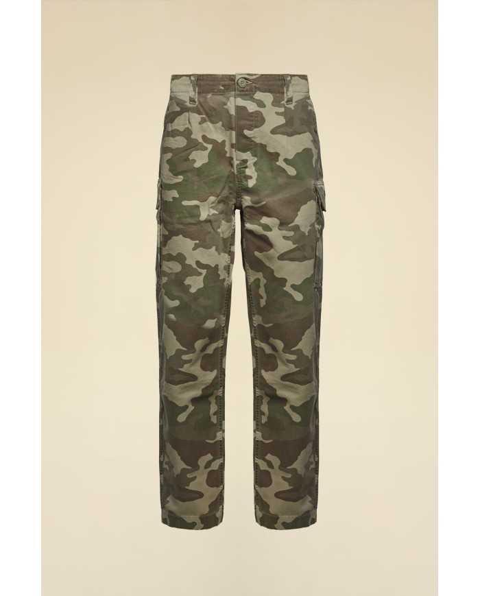 Pantalon cargo en coton camouflage
