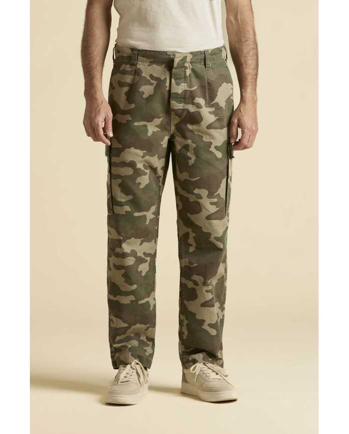 Pantalon cargo en coton camouflage