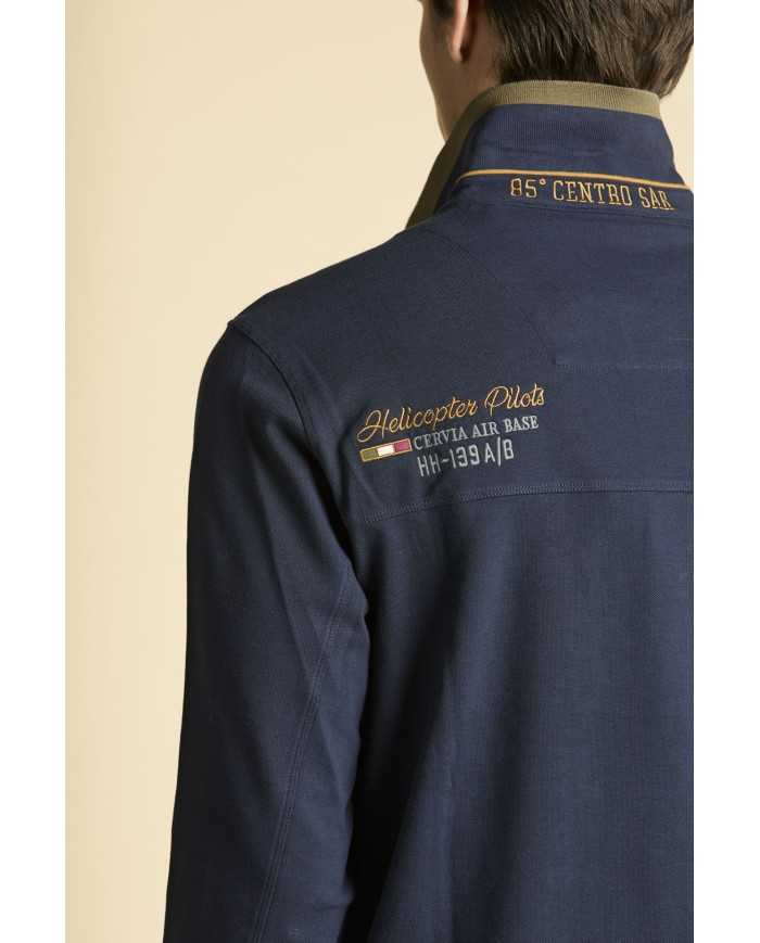 Polo brodé à manches longues