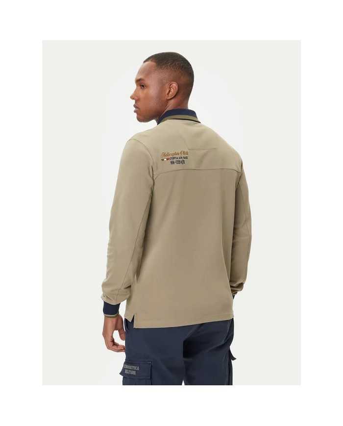 Polo brodé à manches longues