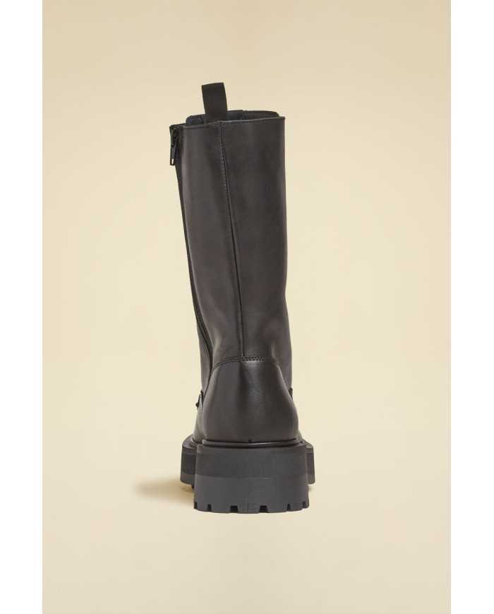 Bottes à lacets cuir