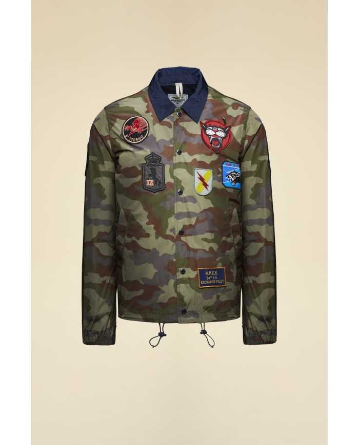Veste coach camouflée pliable