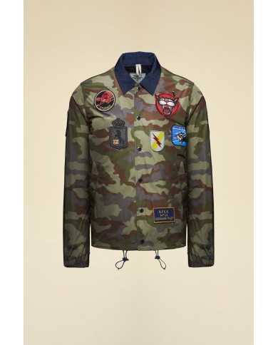 Veste coach camouflée pliable