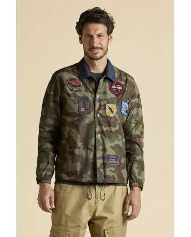Veste coach camouflée pliable