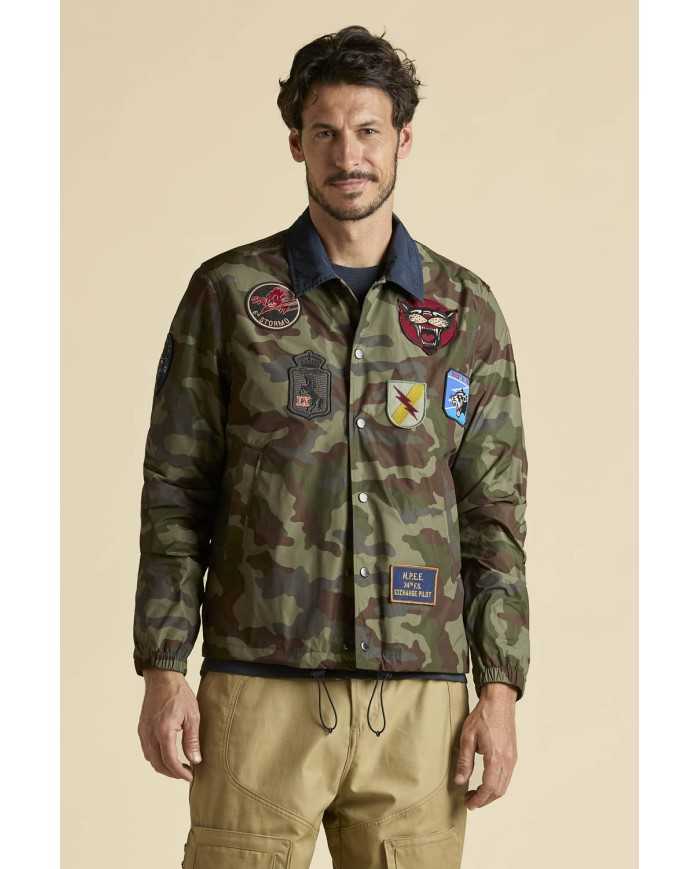 Veste coach camouflée pliable