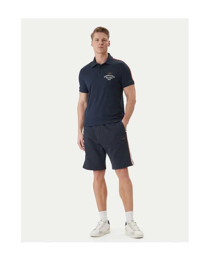 Short sport en molleton avec tricolore