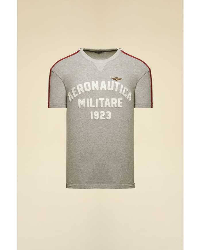 T-shirt brodée en coton flammé