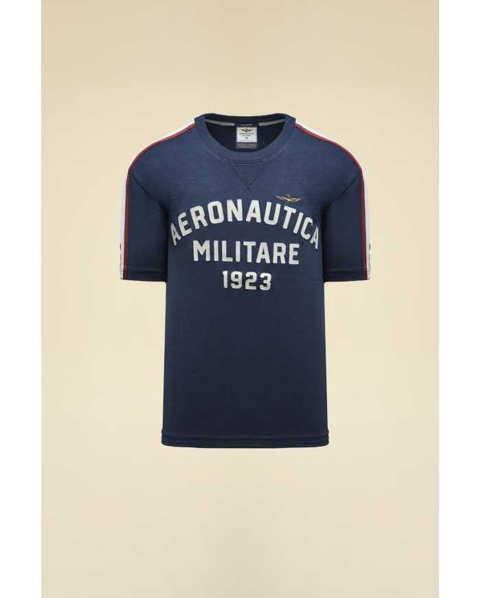 T-shirt brodée en coton flammé