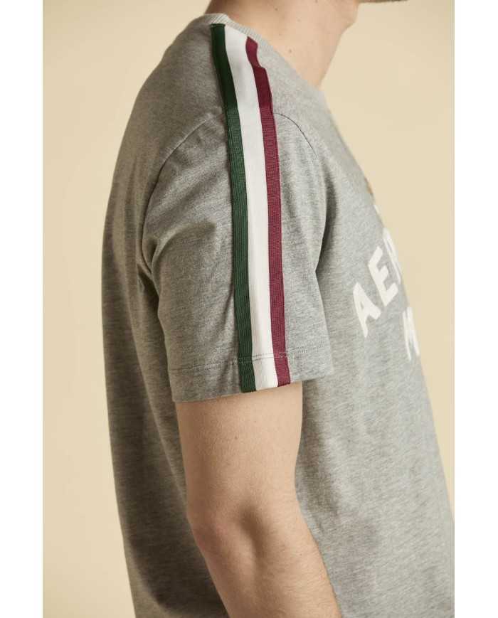 T-shirt brodée en coton flammé