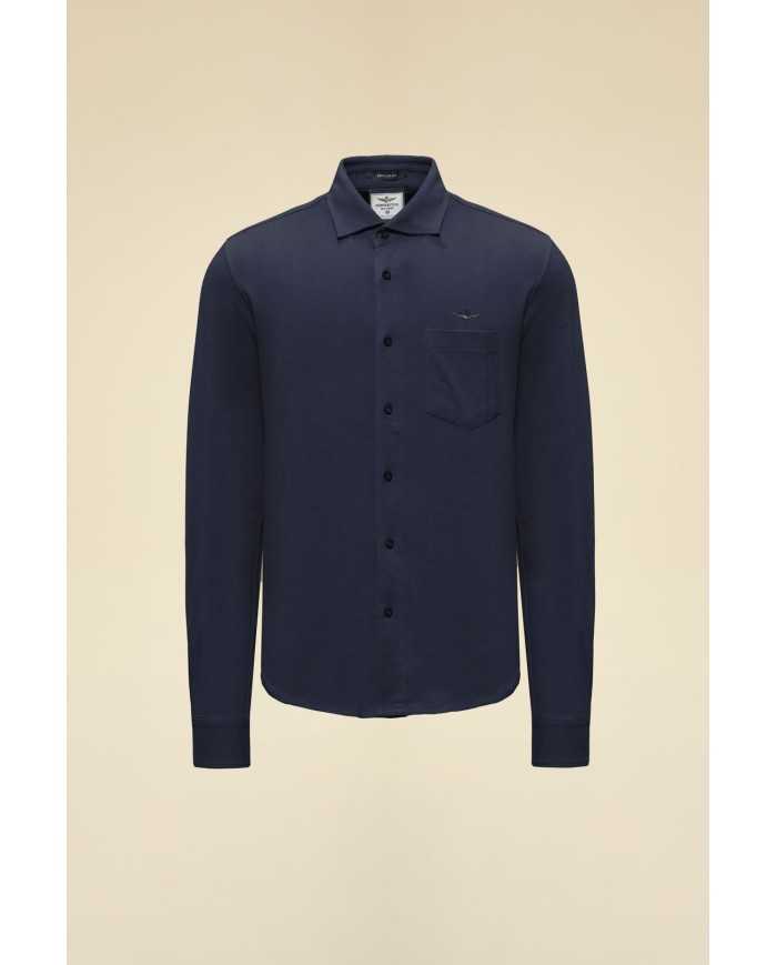 Chemise en piqué de coton avec aigle