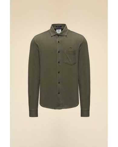 Chemise en piqué de coton avec aigle