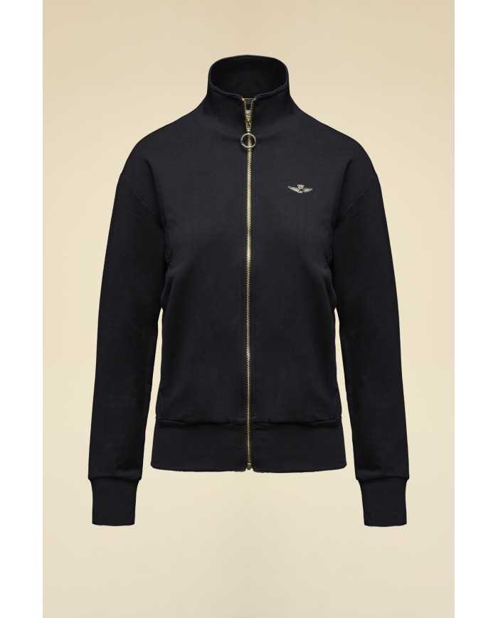 Sweat zippée motif tricolore
