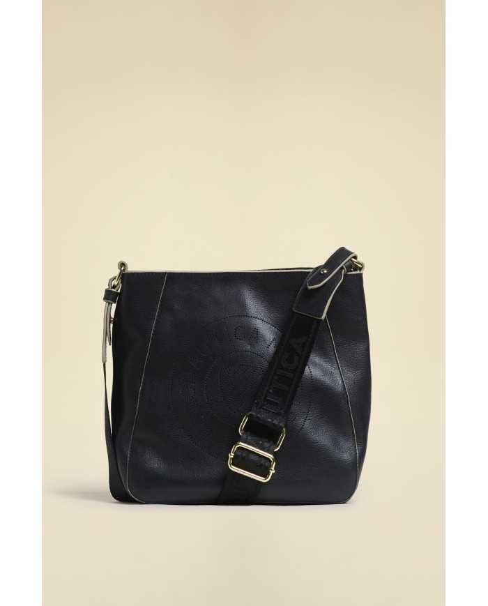 Sac à épaule en cuir avec logo ajouré
